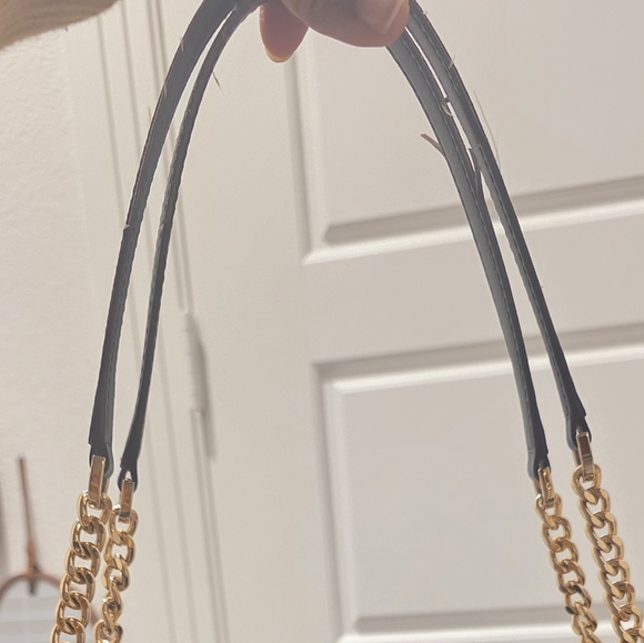 Michael Kors Dark Green Logo Chain-Handle Tote Jet Set Travel Large Signature - Picture 10 of 11